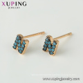 95000 xuping new trendy women 18k gold yellow gold with copper alloy fancy letter n stud earring